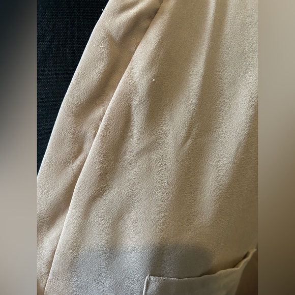 GOO YOO Beige Light Weight Long Sleeve Blouse Large - Picture 5 of 6